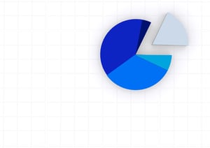 blue pie chart on a white grid