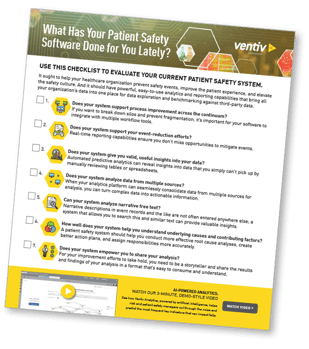 Patient safety software, patient safety checklist